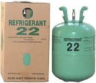 The most common type of refridgerant used for huffing is DuPont's Freon R-22, coming in teal barrels.