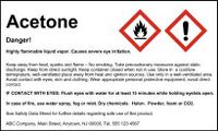 The hazard chart for acetone shows that it is a flammable vapor.