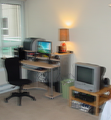 Double vision at a desk by Anonymous
